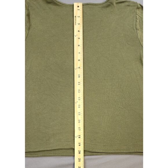 J Jill Top Womens Small Green Knit Tunic Shoulder Buttons 3/4 Sleeve Casual Soft - Picture 5 of 12